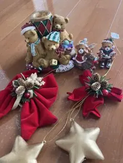 クリスマス クマの置物 キャンドルホルダー付き　イタリアで購入