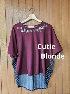 Lサイズ【キューティーブロンド】レディース トップス ブラウス お花 刺繍のサムネイル