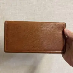 本革LANVIN 長財布 ブラウン レザー