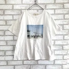 B:MING by BEAMS ビーミングバイビームス　プリントTシャツ　白　F