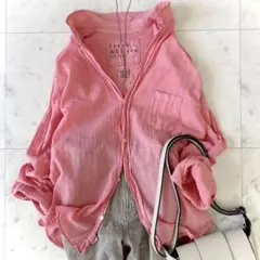 美品 24SS フランク&アイリーン スキッパーシャツ ダメージ加工 XS