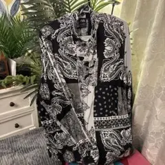 ZARA バンダナ柄 ペイズリー 総柄シャツ オーバーサイズ メンズXLのサムネイル
