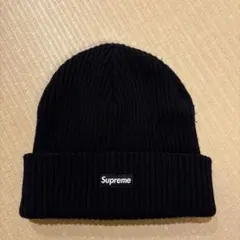Supreme 黒 ニット帽 100%アクリル