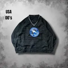 USA古着 y2k ナイロンプルオーバー アイスホッケー チームロゴ 刺繍