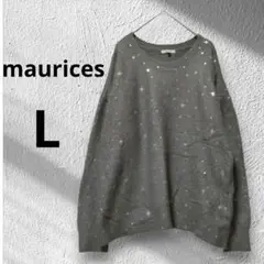 maurices 星柄オーバーサイズニット Lシルバー星キラキラ