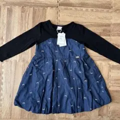 《新品タグ付き》プティマイン　リボン刺しゅうワンピース