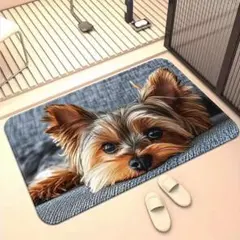 ヨークシャテリア 犬柄 キッチンマット 玄関マット 40×60cm