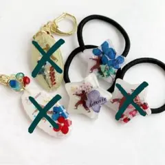 【4903-在庫処分・難あり】空手 キーホルダー 空手部 ヘアゴム2点
