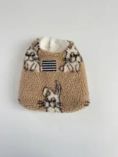 犬服　ハンドメイド　ボアベスト　うさぎ
