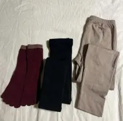 ウォーマーセット　五本指ソックス 裏起毛スパッツ　セット　スパッツ　靴下