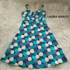 LAURA ASHLEY ローラアシュレイ ドット リネンコットンワンピース