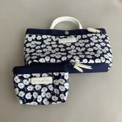 chouchou 花柄ポーチセット ネイビー