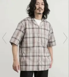 美品　URBANRESERCHリラックスオープンカラーチェックシャツ