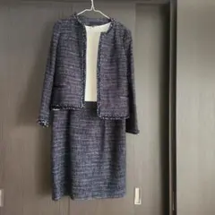 GREENLABELRELAXINGネイビー系ツイードスーツセット40　Lサイズ