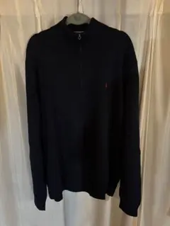 Ralph Laurenポロ ラルフローレンハーフジップニットセーター ネイビー