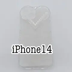 iPhone14ケース　ゆるかわハートケース　クリア　透明