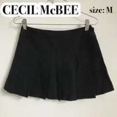 CECIL McBEE インナーパンツ付き 黒 プリーツミニスカートのサムネイル