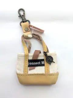 ミニチュアバッグ キーホルダー　ベージュ　茶色　黄色　トートバッグ