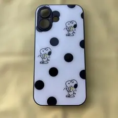 スヌーピー iPhone16用 スマホケース ホワイト