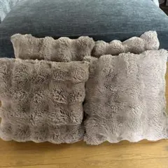 ニトリ　ブラウン　モコモコ　カバーのみ　45cm 4枚のサムネイル