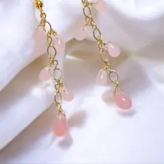 32.チェコガラスビーズピアス・ドロップ・春夏・ピアス・ハンドメイド