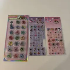 《正規品》パワーパフガールズ おはじきシール タイルシール　3点セットおすそわけ