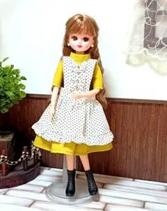 22cmドール服 ワンピース&エプロンセット ③
