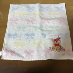 【未使用】INTERMODE リボン柄 タオルハンカチ　ベアー※