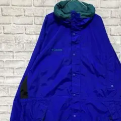 コロンビア　マウンテンパーカー　ブルー2XL ロゴ刺繍アウトドア1117