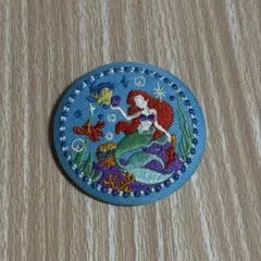 ディズニー刺繍缶バッジ リトルマーメイド アリエル