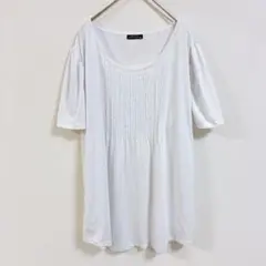 オフィーファン Tシャツ ラウンドネック 半袖 無地 3L 白 白 複合繊維