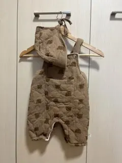 韓国ベビー服　クマ柄オーバーオール 66cm ブラウン