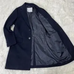 極美品 マッキントッシュフィロソフィー チェスターコート カシミヤ混 紺 36