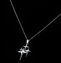 新品未使用 シルバーチェーンスターモチーフ4つ星ネックレスY2K韓国 男女兼用