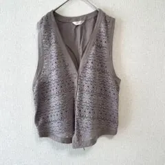 CORDIER グレー レース編みベスト