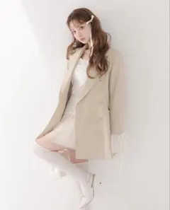 Peplum tulle trench mini onepiece - メルカリ