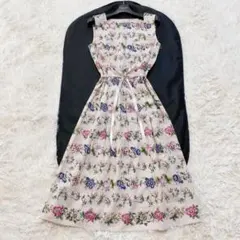 【美品】ローラアシュレイ ロングワンピース リネン 花柄 総柄 Aライン