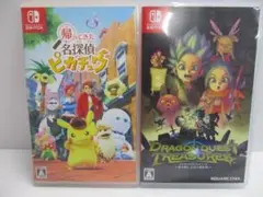 【中古品】名探偵ピカチュウ＆ドラゴンクエスト　トレジャーズ　蒼き瞳と大空の羅針盤