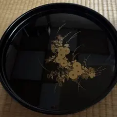漆器 盆 丸盆 金彩 鉄線花 蒔絵風 - メルカリ