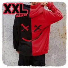 オーバーサイズ　パーカー　XXL　黒　赤　ビッグシルエット　韓国　大人気　春