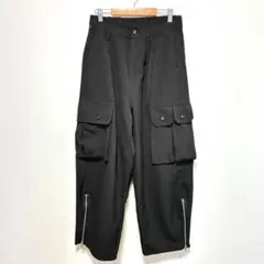 キャスパージョン　パラシュートスラックス　カーゴパンツ　人気　黒　M