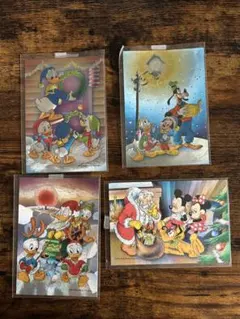 ディズニー クリスマス カード 4枚セット ホログラム