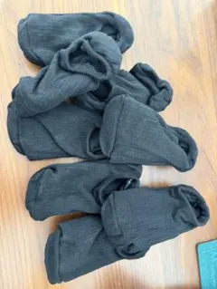 ※新品未使用※ブラックリブ編みソックス8足セット