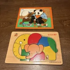 木製の知育パズルセット2点