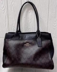 COACH F31474クロスグレインレザーケイシートートバッグ（ブラック