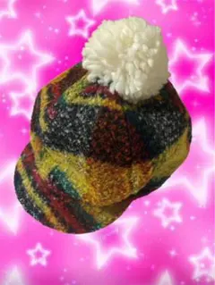 y2kポンポン付きニット帽