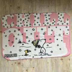 ピーナッツ　スヌーピー＆ウッドストック　ミニブランケット　ピンク　非売品