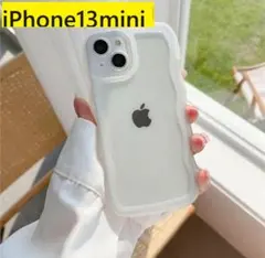 iPhone13mini★ウェーブなみなみ　透明ケース　可愛いiPhoneケース