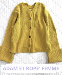 アダムエロペ　イエローニットカーデ　サイズフリー