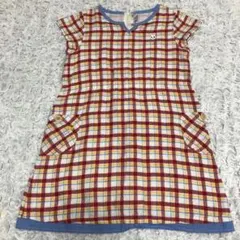 ミキハウス ワンピース　チェック　総柄　120